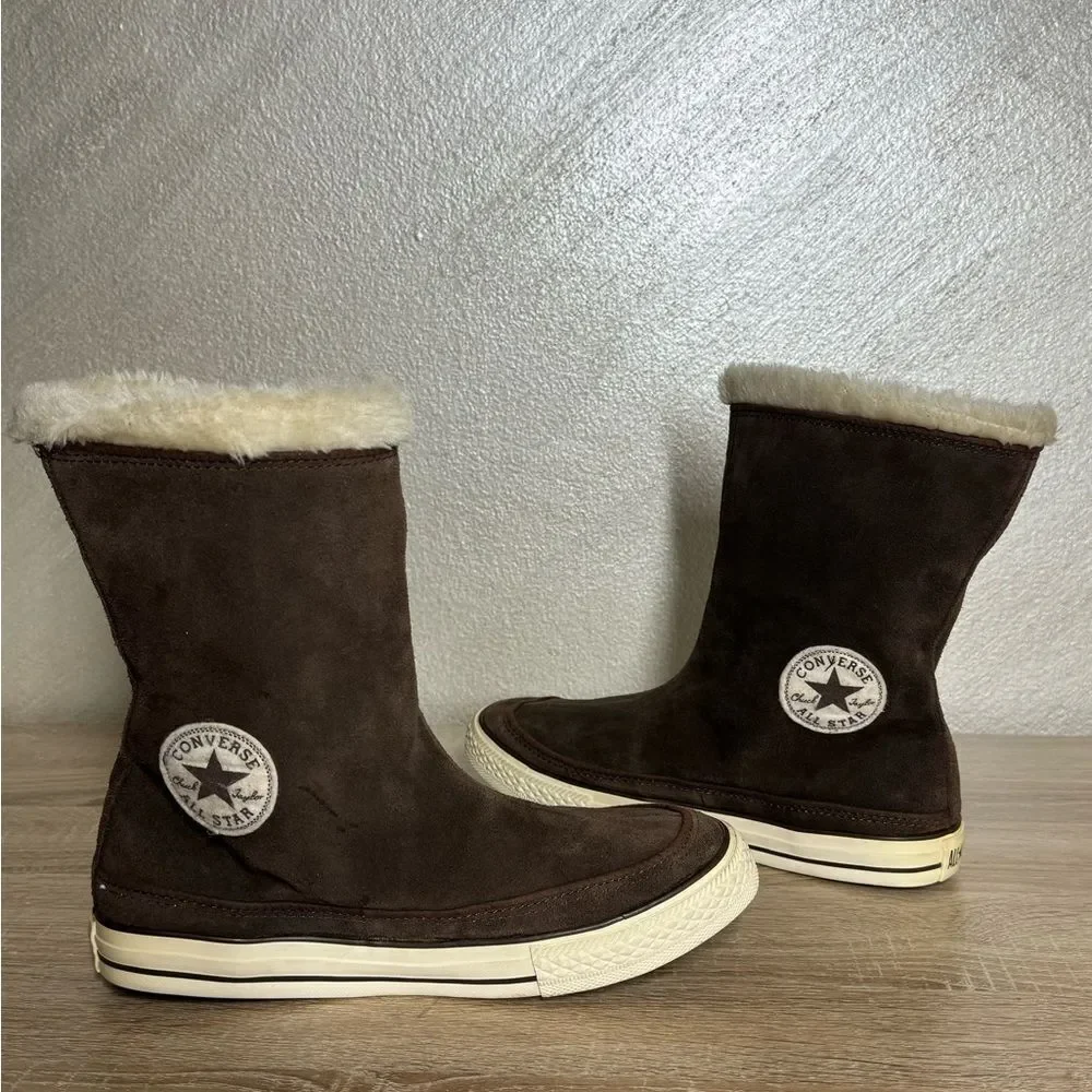 Converse Chuck Taylor All Star Women 7.5 Brown Suede Beverly Boots